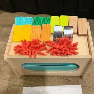 Lovevery Wooden Sensory Toy with Colorful Textures